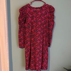 Lilly Pulitzer Vibrant Pink and Black Long Sleeve Dress